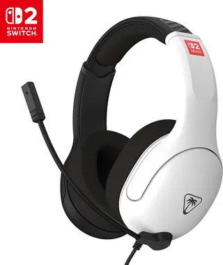 Turtle Beach Airlite Fit Noir et Blanc Casque de Gaming Filaire sous Licence Officielle pour Nintendo Switch 2, Nintendo Switch, Lite - Modèle OLED