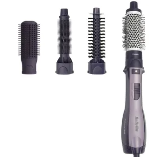 BaByliss Smooth Finish 1200 – Brosse Soufflante 4‑en‑1 pour Sécher, Lisser, Donner du Volume & Coiffer, Technologie Ionique & Céramique, 4 Accessoires, 1200W, Noir, AS121E