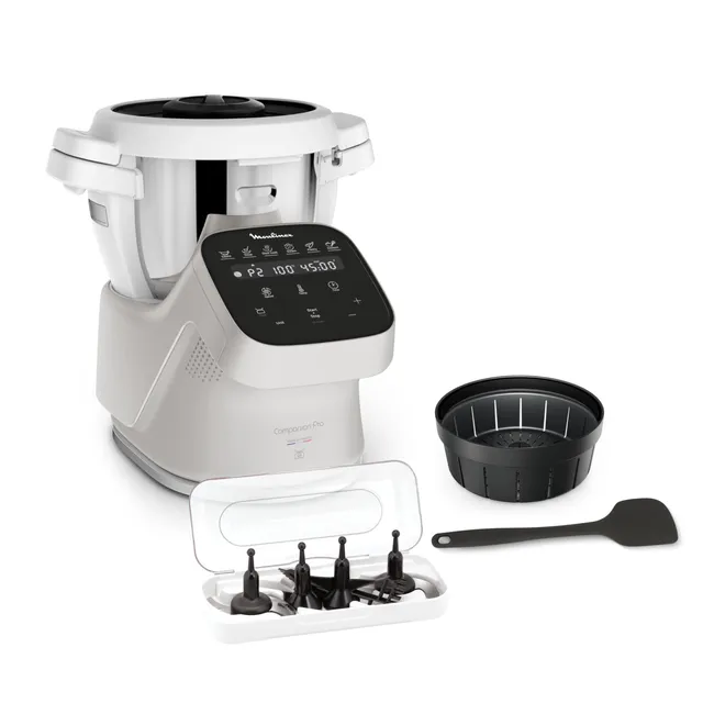 Moulinex Robot cuiseur, Capacité 4,5 L, 15 modes, Mode manuel, Balance intégrée, Silencieux, Application Moulinex, Recettes illimitées, Fabriqué en France, Companion Pro, HF850BF0