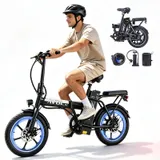 Gongxy 16" Vélo Électrique Pliable Adulte Autonomie 30-50km,Batterie 36V 12.8Ah，250W Vélo électrique 3 Vitesses,Double Frein à Disque,IPX4,VAE Urbain et Loisirs Ebike Unisexe,120KG Load
