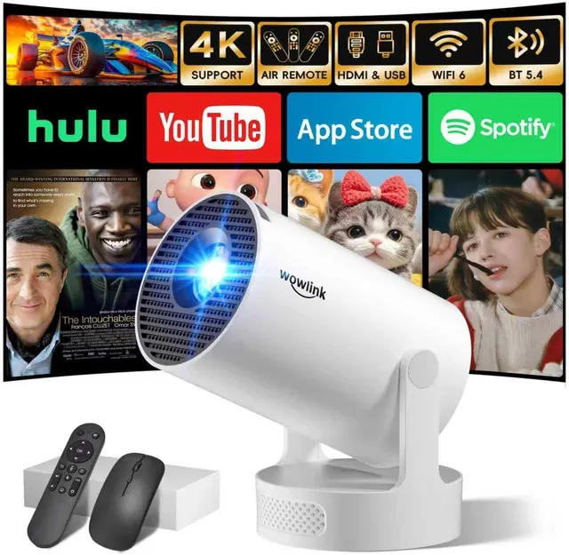 [Apps intégrées & 2026 Upgraded] Vidéoprojecteur avec WiFi 6 et Bluetooth