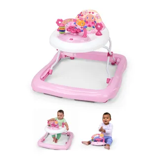Bright Starts, Trotteur Bébé Pliable June Berry Delight, Station de Jeu Électronique Amovible avec Lumières et Mélodies, Hauteur Réglable, Rangement Facile, Rose, 6 Mois et Plus