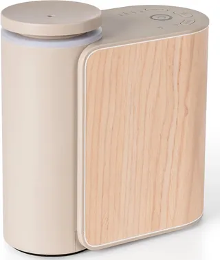 Diffuseur d'huiles essentielles sans eau avec couvercle en bois massif, 3 minuteries, 2 modes de brume, double diffuseur d'arômes liquides silencieux, diffuseur de parfum portable sans eau