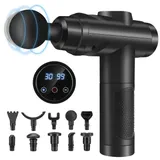 Pistolet De Massage, Pistolet Massage Pistolet Massage Musculaire Massage Gun 30 Vitesses Avec écran Lcd 10 Embouts Pour Dos épaules, Jambes, Muscles (noir)