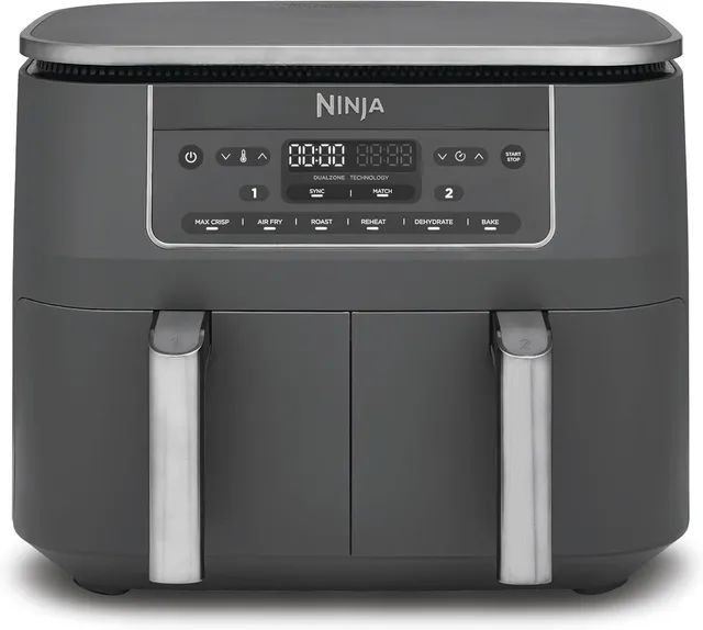 Ninja Air Fryer Dual Zone numérique, Friteuse à air, 2 compartiments, 7,6L