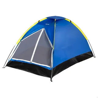 AKTIVE Tente 2 Personnes 200X120X100 cm Bleue, Légère et Facile à Monter, Design Igloo avec Structure Robuste, Ventilation Arrière et Sac de Transport (52550)