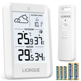 LIORQUE Station Meteo Interieur Exterieur Sans Fil, Piles Incluses