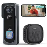 BOIFUN 2K 3MP Sonnette sans Fil Exterieur Etanche, Installation Facile,Noir