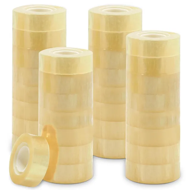 Waytex Pack de 32 Ruban adhésif de bureau transparent brillant haut pouvoir adhésif, largeur 19 mm rouleau de 33m qualité Pro épaisseur 50 microns