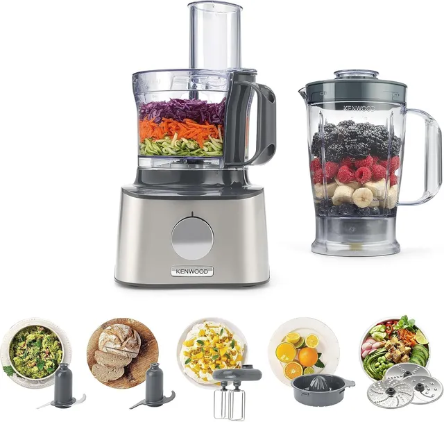 Kenwood MultiPro Compact - Robot Multi. 800W Bol de 2,1L 9 Accessoires