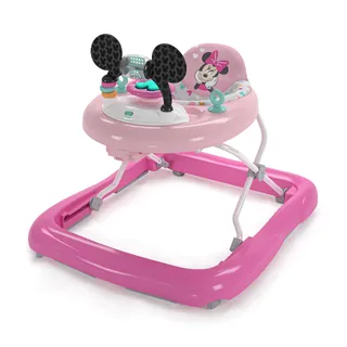 Bright Starts, Disney Baby, Trotteur Minnie Forever Besties, Trotteur et Centre d'activités 2 en 1, lumières et musique, hauteur réglable, facile à plier, à partir de 6 mois