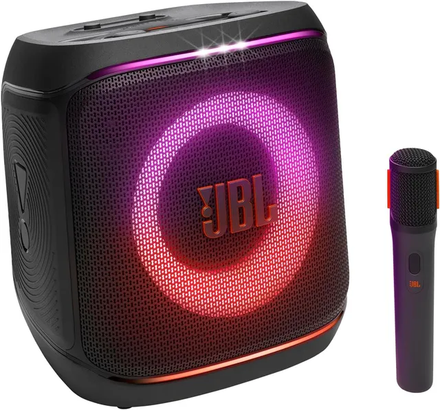JBL Partybox Encore 2 Haut-Parleur Bluetooth sans Fil avec Micro sans Fil, 15 Heures de Lecture, IPX4 résistant aux éclaboussures, Son Professionnel avec AI Sound Boost et Connexion