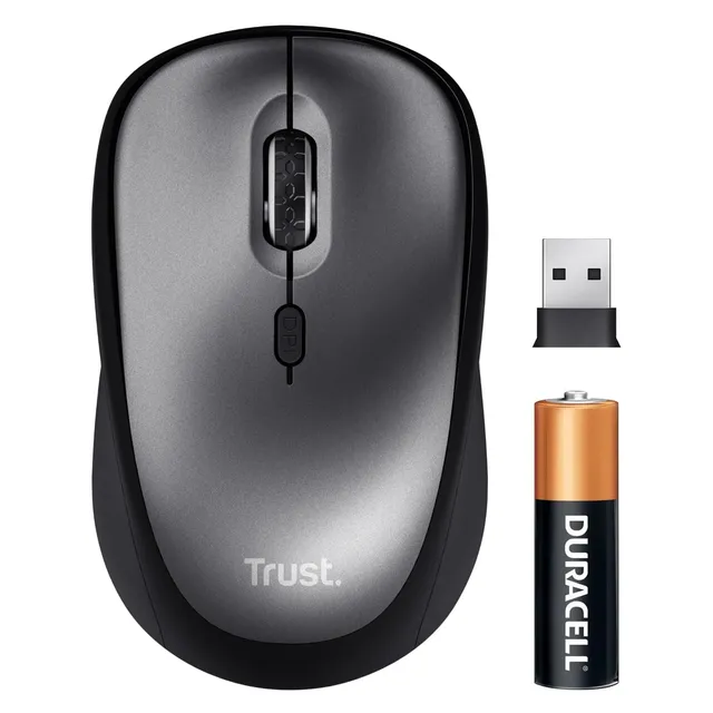 Trust Souris sans Fil Silencieuse avec Pile pour Gauchers Droitiers, Noir