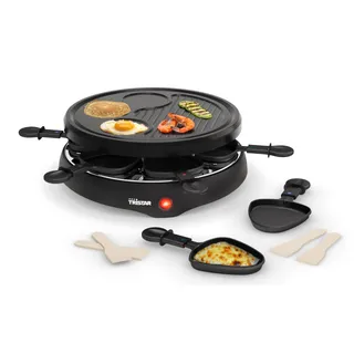 Raclette Tristar pour jusqu’à 6 Personnes, Avec 6 Poêlons et Zone Crêpe et Grill, Ø29 cm, 800 W, Noir, RA-2998