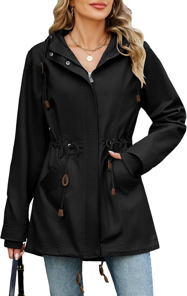 Vancavoo Veste Mi-Saison Femme Légère Blouson à Capuche
