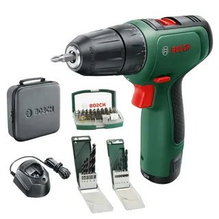 Bosch Perceuse-visseuse sans fil EasyDrill 1200 (batterie 2,0 Ah, système 12 Volt, set de perceuse et jeu de forets, dans un sac souple) - Édition Amazon