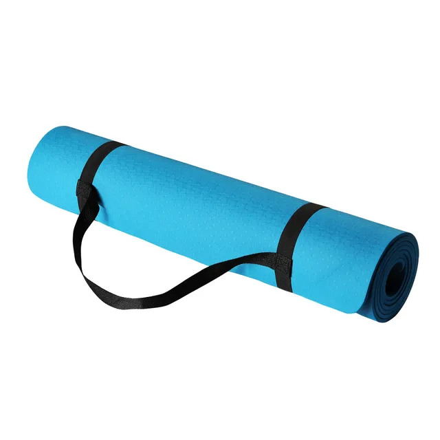 Amazon Basics Tapis de yoga d'exercice en TPE de 0.6 cm d'épaisseur avec sangle de transport, Aqua