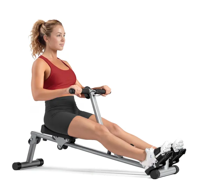 Sunny Health & Fitness Rameur Compact, rameur à Faible Impact avec 12 Niveaux de résistance réglables pour la Maison, capacité de Poids de 100 kg - SF-RW1205