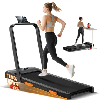 CURSOR Tapis de Marche Inclinable 15% à Triple Amortissement,3.0 HP Walking Pad,Tapis de Course Motorise Inclinable Charge Max.159KG