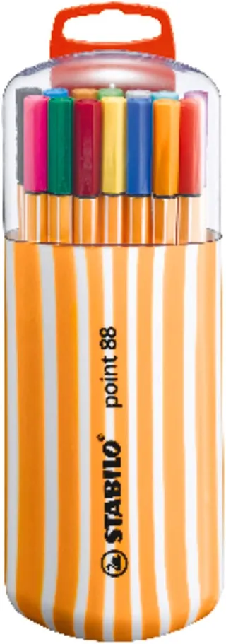 STABILO Stylo feutre pointe fine point 88 - Étui Zebrui x 20 stylos feutres - Coloris assortis