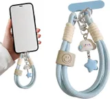 bracelet telephone portable, Dragonne Téléphone Portable, Cordon Téléphone Poignet, accessoire telephone, Bracelet Téléphone Portable Anti-Perte pour Smartphone, Étui et Coque (Bleu)