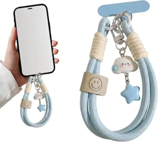 bracelet telephone portable, Dragonne Téléphone Portable, Cordon Téléphone Poignet, accessoire telephone, Bracelet Téléphone Portable Anti-Perte pour Smartphone, Étui et Coque (Bleu)
