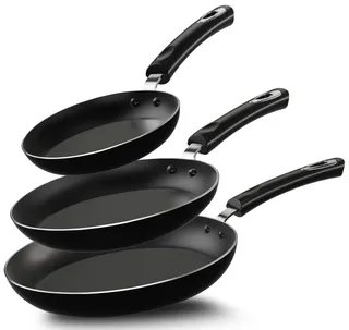 KICHLY Poêles antiadhésives - Ensemble de 3 poêles professionnelles pour plaques à induction - Ustensiles de cuisine antiadhésifs pour plaques à induction