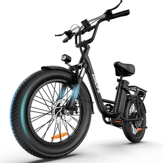 URLIFE Vélo Électrique, 20 * 3" Fat Bike Electrique pour Adulte, VTT électrique 250W, Batterie Amovible 48V 13AH, Tout Terrain 7 Vitesses, E-Bike Autonomie 100 KM