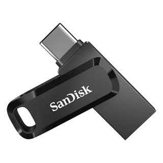 SanDisk Ultra Dual Drive Go 128 Go Flash Drive, Clé USB 3.2, jusqu'à 400 Mo/s, Connecteurs USB Type-C et USB Type-A réversibles, Android smartphone stockage, Tablettes, Mac et PC, Noir