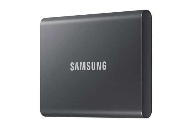 Samsung SSD Externe T7 1 To, Gris titane, MU-PC1T0T/WW, Vitesse de lecture/écriture jusqu'à 1050 Mo/s, Sécurisation par mot de passe