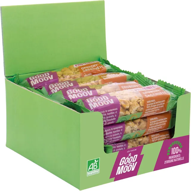 GOOD MOOV – Barres Protéinées Bio Crunchy Cacahuète