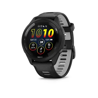 Garmin Forerunner 265, Montre GPS connectée Running AMOLED, Noir/Gris, 46mm