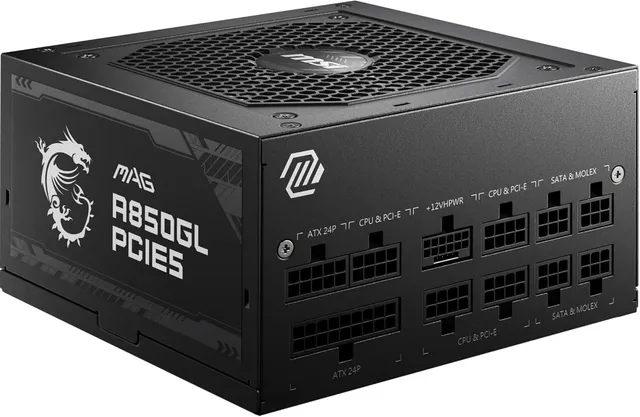 MSI MAG A850GL PCIE5 Modular Power Supply ATX 3.1, 80 PLUS Gold