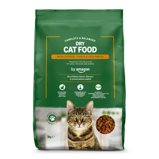by Amazon - Croquettes complètes pour chats adultes au poulet, dinde et légumes, 3kg, lot de 1