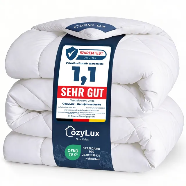 CozyLux Couette 220x240 cm Blanc pour Lit 2 Personnes