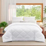 WAVVE Couette 220x240 Hiver Très Chaude 300GSM en Microfibre, Édredon Lit 2 Personnes 220x240 cm pour Lit 140x190/160x200, Grand Chaud Épais Garnissage 300g/m², 240x220 Blanc