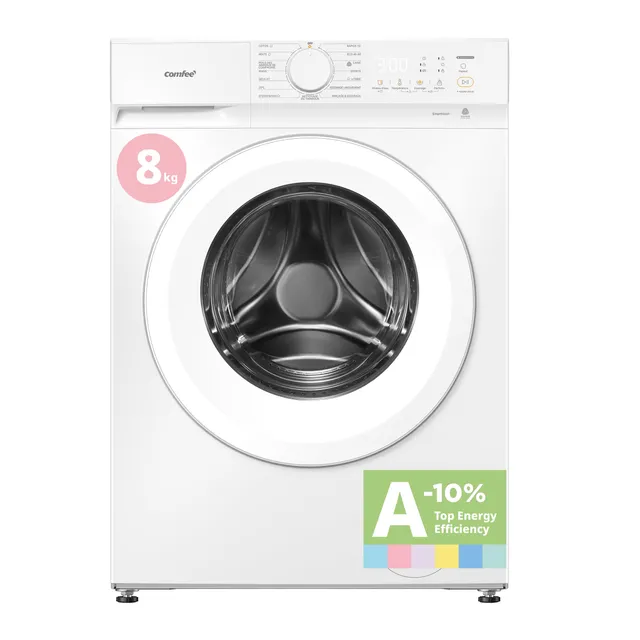 COMFEE' Machine à laver 8KG Classe A-10% 1400RPM Smart wash CF08EWP05W