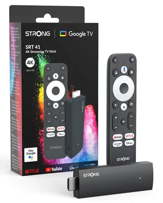 STRONG SRT41 4K UHD Google TV Stick, Android 11, WiFi, Integrierter Chromecast, Google Sprachassistent, HDR10+, Dolby Audio, Netflix, Prime Video, Youtube, Disney+