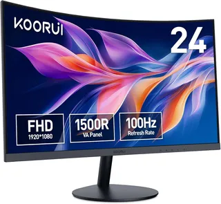 KOORUI Écran PC Incurvé 23.6 Pouces 100Hz Full HD VA 3000:1 24N5CA