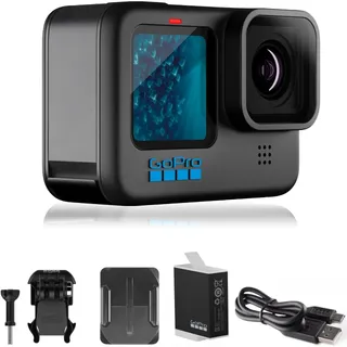 GoPro HERO11 Black - Emballage E-Commerce - Caméra d'action étanche avec vidéo Ultra HD 5,3K60, photos 27MP, capteur d'image de 1/1,9 pouces, Live-Streaming, Webcam, Stabilisation (Reconditionné)