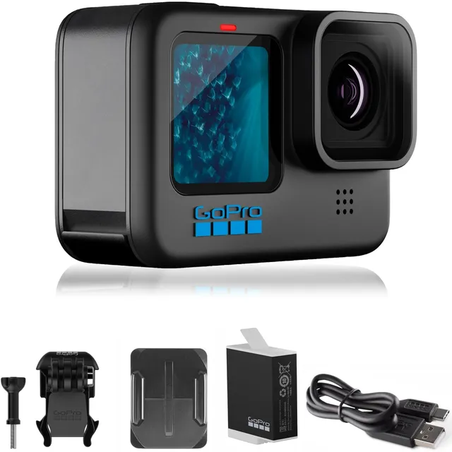 GoPro HERO11 Black - Emballage E-Commerce - Caméra d'action étanche avec vidéo Ultra HD 5,3K60, photos 27MP, capteur d'image de 1/1,9 pouces, Live-Streaming, Webcam, Stabilisation (Reconditionné)