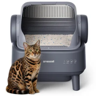 oneisall Litiere Chat Autonettoyante XXL avec EaseClean™, silencieuse litière autonettoyante, Poubelle de 11L adaptée aux Grands Chats, incluant Tapis litiere Chat et 40 Sacs.