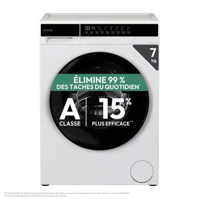 CANDY - Lave-Linge Hublot - Machine à Laver 7kg/1200 trs/min - Classe Énergétique A - Plusieurs Programmes - Fonctionnement Economique - Blanc - 85 x 60 x 47 cm - Modèle EY 27SB7-S
