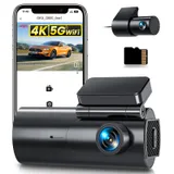 GKU 4K Dashcam Voiture Avant Arrière, 5GHz WiFi Caméra Embarquée Voiture