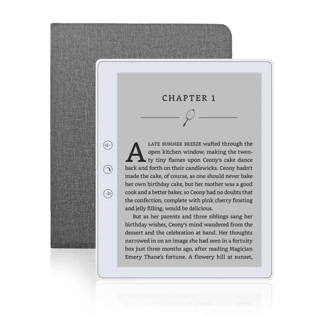 Veidoo Lecteur ebook 5,8", écran Tactile HD, Technologie Carta E-Ink, 32 Go de ROM (Extension de Carte TF jusqu'à 64 Go), WiFi, Longue durée, liseuse Android avec Couvercle (Blanc)