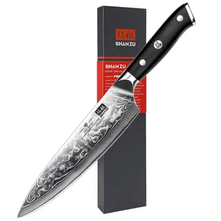 SHAN ZU Couteau Japonais de Chef 20cm, Couteau de Cuisine Damas 67 Couches