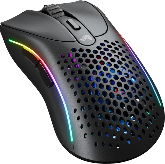 Glorious Gaming Model D 2 Souris de jeu sans fil - ergonomique, 66 g, jusqu’à 210 h de batterie, capteur optique 26K, 6 boutons programmables, 80M de clic, FPS, MMO, MOBA, Battle Royale - Noir mat