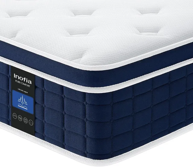 Inofia Matelas 160×200cm Ace Hybrid Pro Matelas 30 cm H2 Ferme avec Mousse à Mémoire de Forme Respirante et Ressorts Ensachés Indépendants, 7 Zones Ergonomique, Confort Extra pour Adultes et Enfants