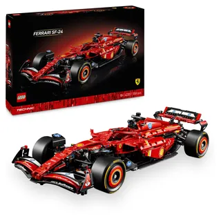 LEGO Technic F1 Ferrari SF-24 - Maquette de Voiture de Course Collector à Échelle 1/8 - Décoration - Inclut Moteur V6, Boîte de Vitesses, DRS et Volant - Idée de Cadeau pour Adulte et Adolescent 42207