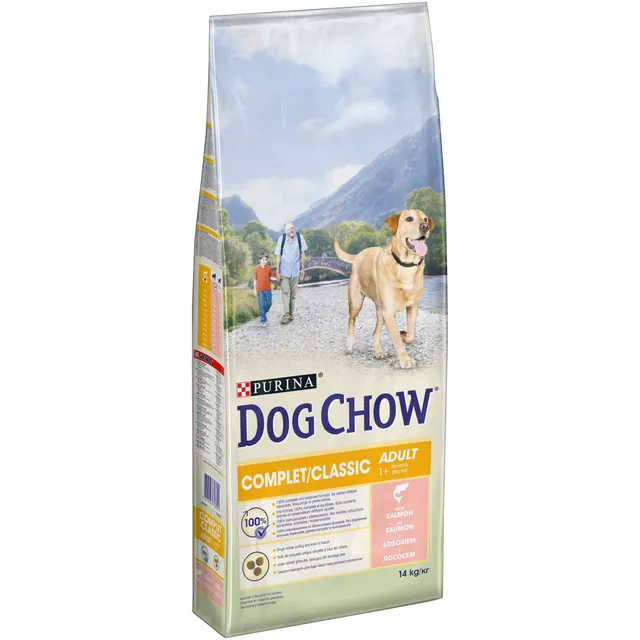 DOG CHOW | Aliment Complet | Chien Adulte | Croquettes au Saumon | 14 kg